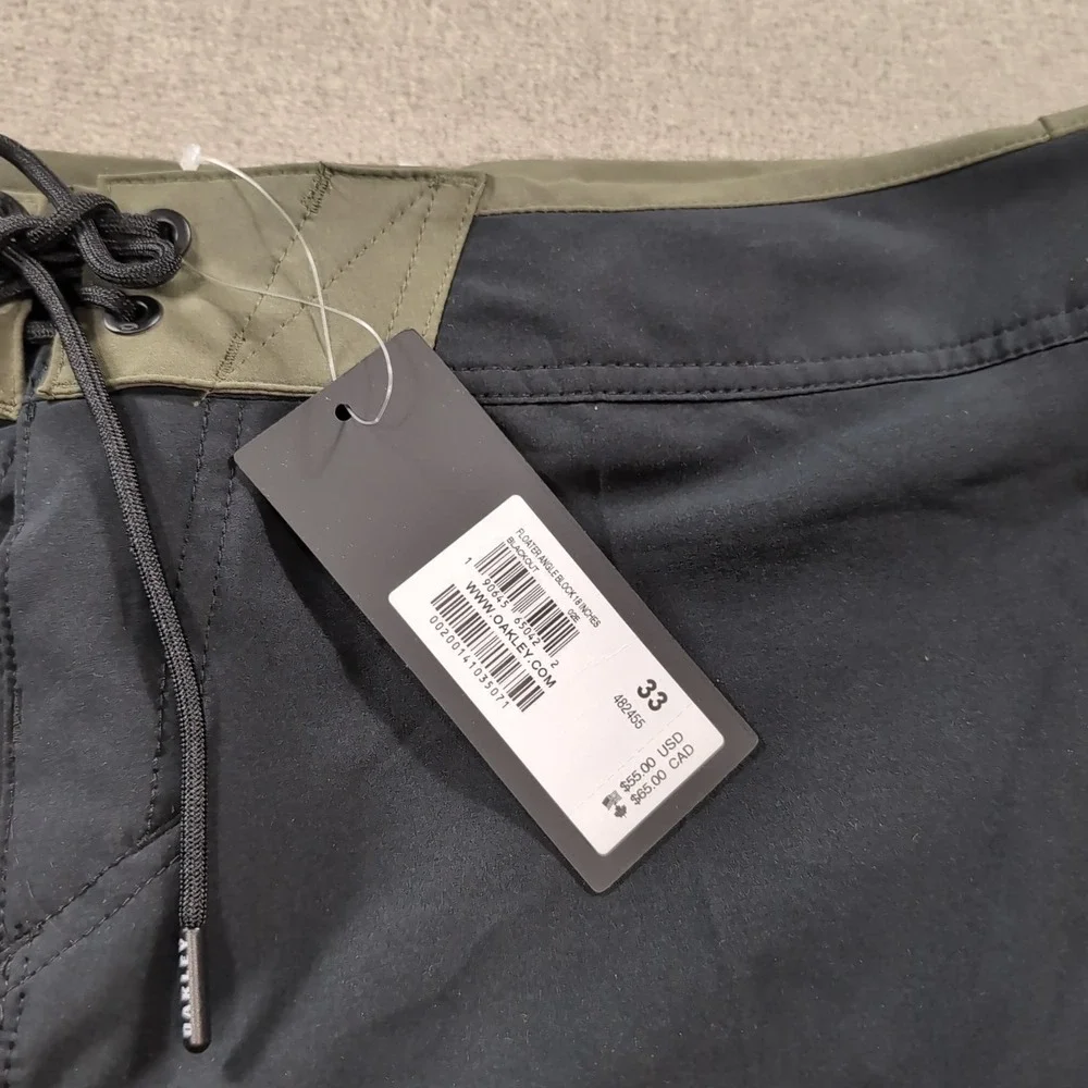 Oakley Floater Angle Block 18in Ultimate Blackout Boardshorts‎ Green Black NWT